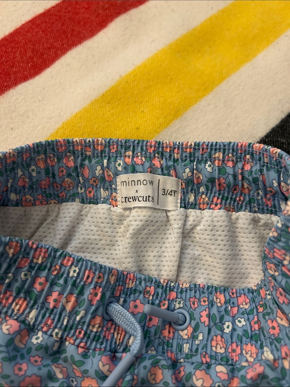 Crewcuts Blue Floral Swim Trunks - Picture 2 of 3